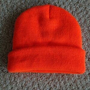 Daylily Orange Snow or hunting  Heavy Weight Beanie One Size NWOT